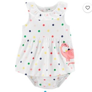 Carter's Polka dot Dinosaur sunsuit